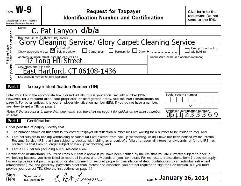 PosterBoard Glory Carpet Cleaning, East Hartford CT