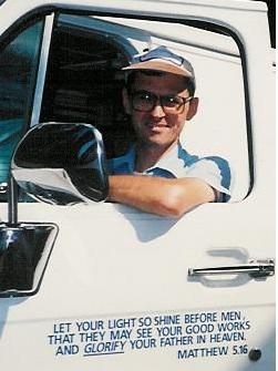 Our first Truck and Driver Door vinyl signage. First attached about Fall 1994.